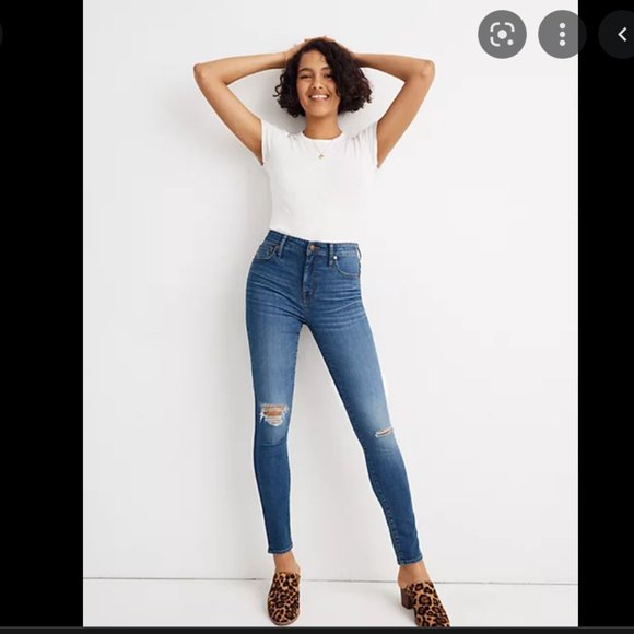 🔥Sales - Madewell 9" High-Rise Skinny Crop Jeans in Bruce Wash - Size 26 - Picture 1 of 10